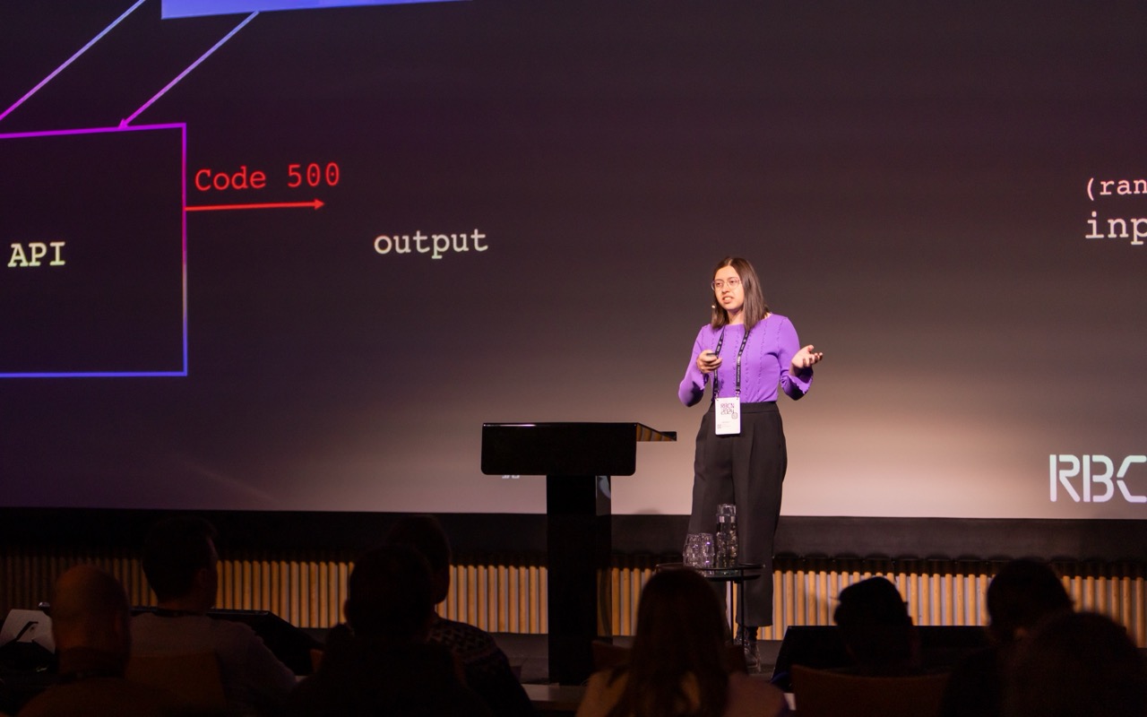 Speaker on stage