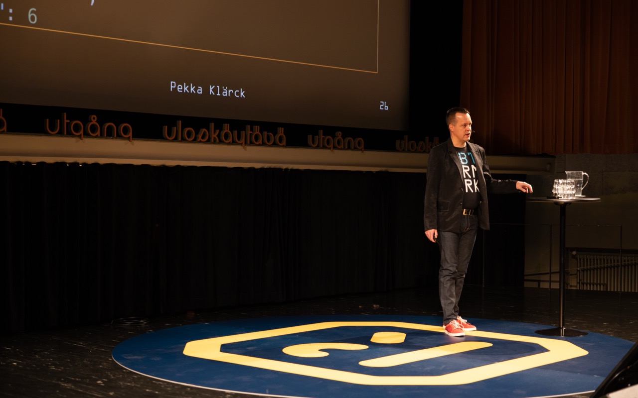 Speaker on stage